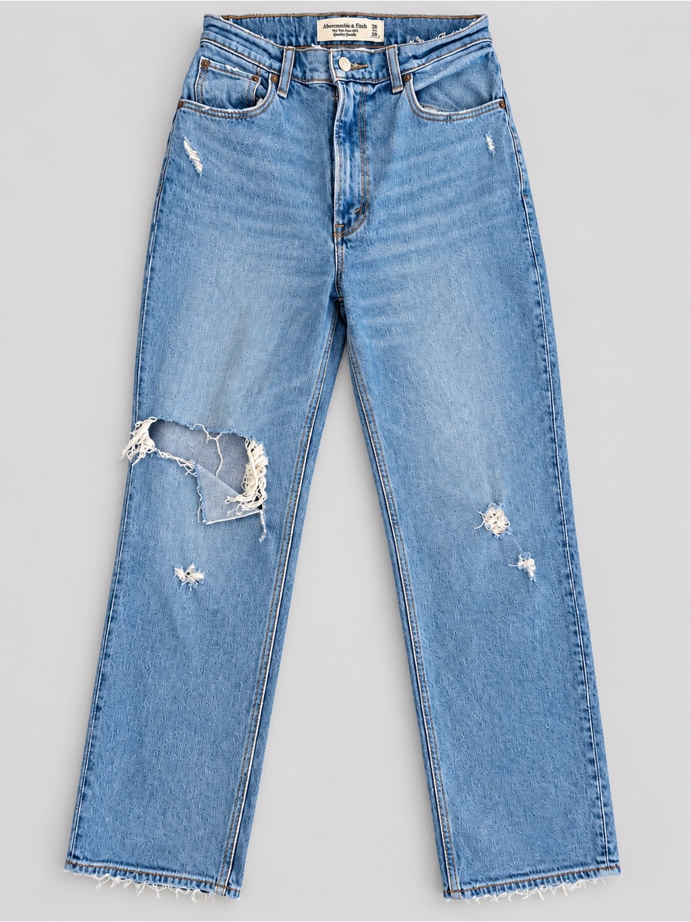 Abercrombie 90s Straight Ultra High Rise Jeans 26 Distressed
